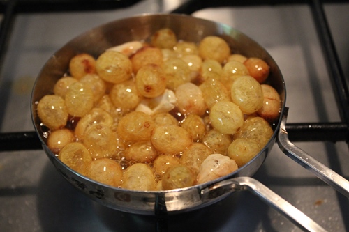 fry some cashews and sultanas in ghee