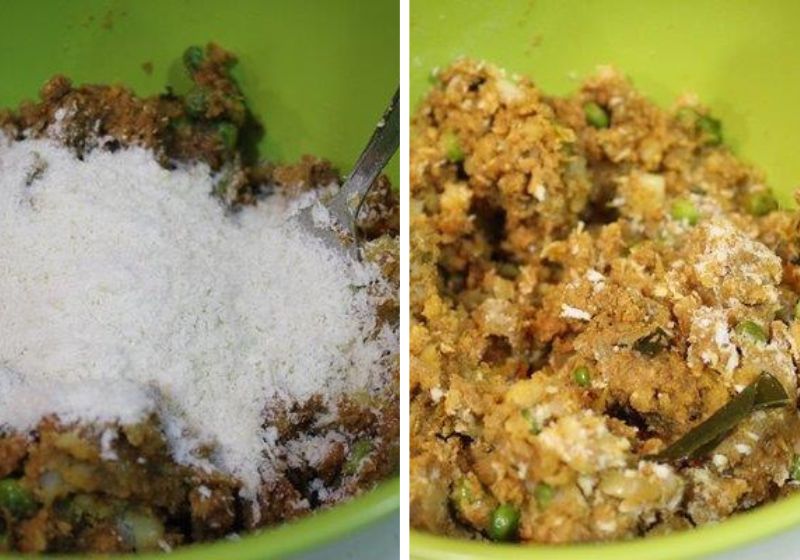 add in 2 tbsp breadcrumbs and mix well.