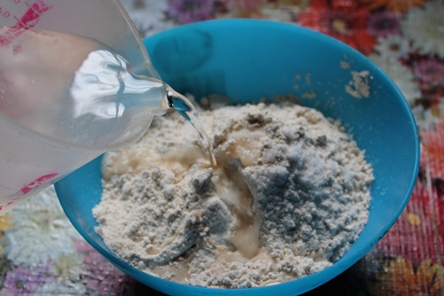 add water to wheat flour