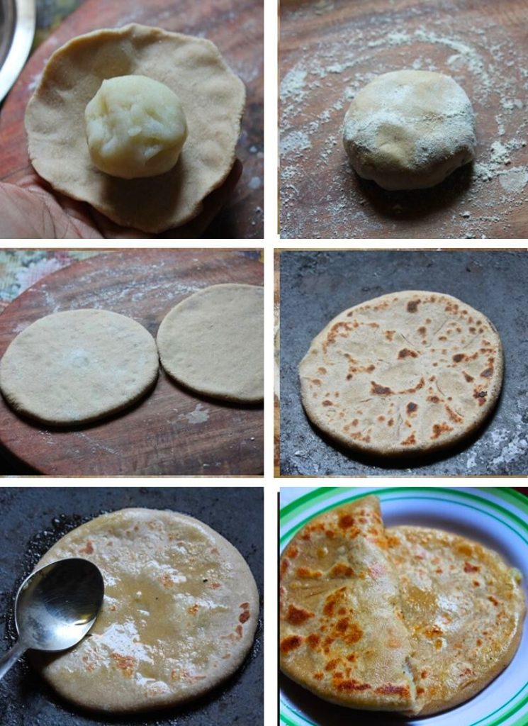 aloo paratha for kids made with less spice 