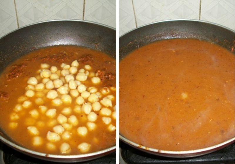 add cooked chana with cooking liquid