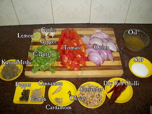 ingredients for making chana masala