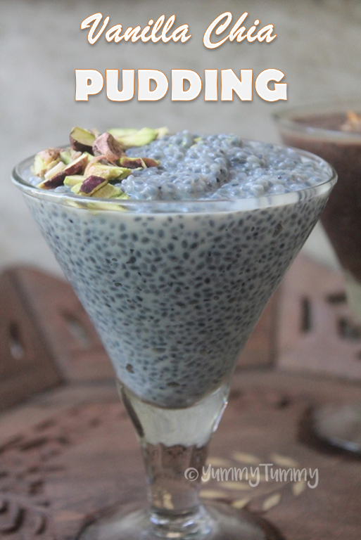 chia pudding served in a glass serving cup