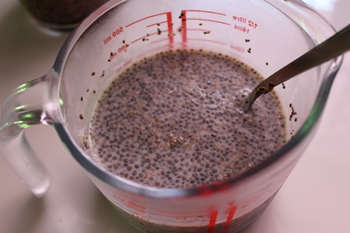 chia pudding thickened