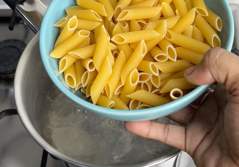 add pasta into water