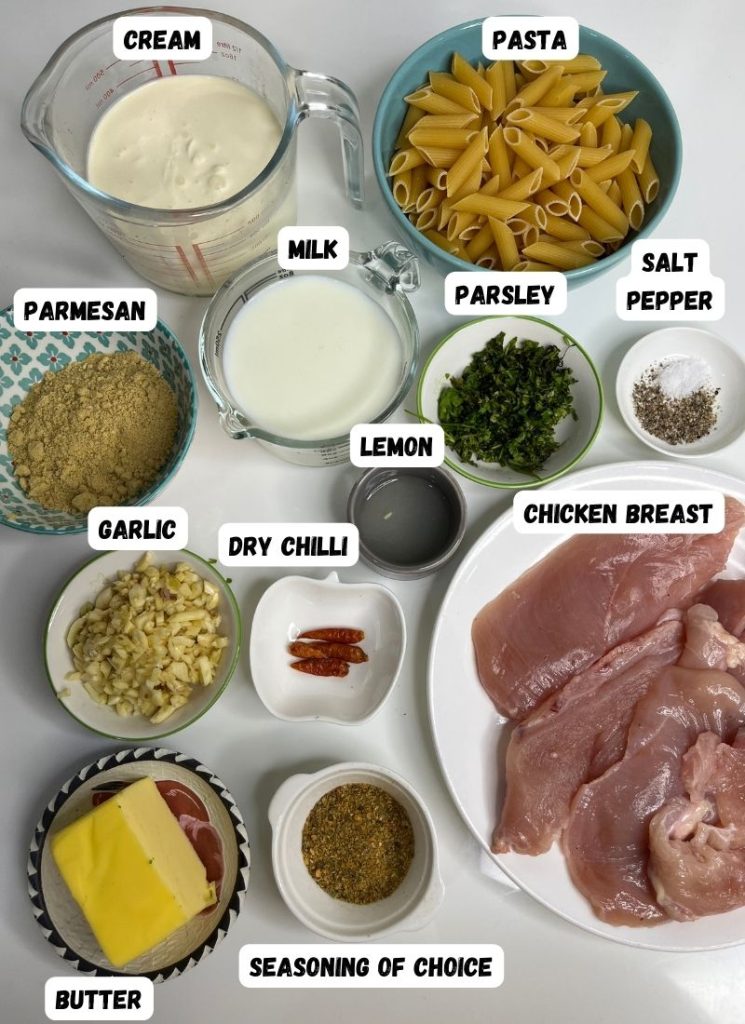 ingredients for making chicken alfredo