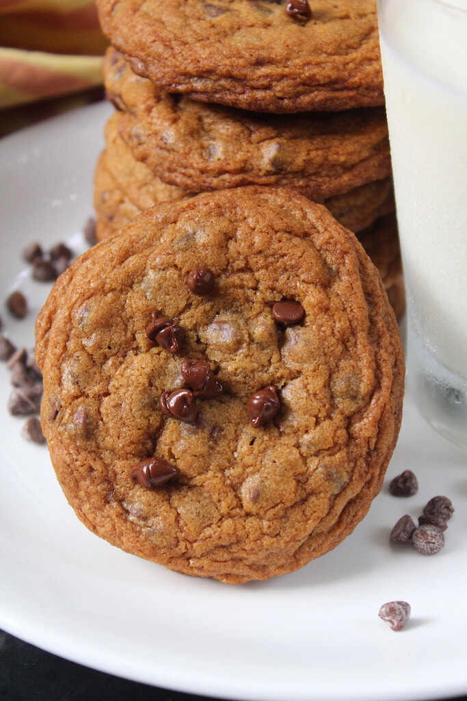 Chocolate Chip Cookies stacked