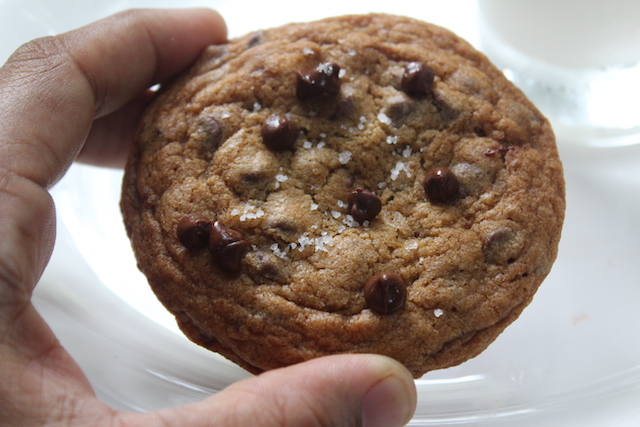 Chocolate Chip Cookies sprinkled with fleur de sel salt