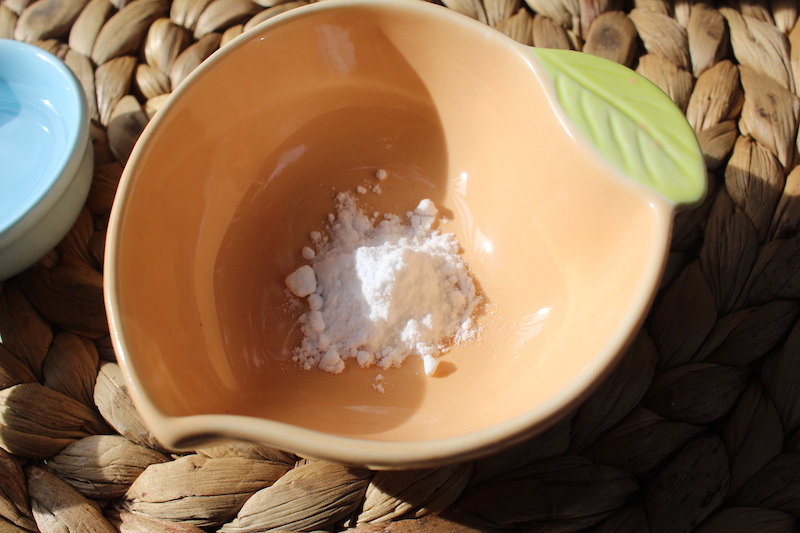 baking soda in orange bowl