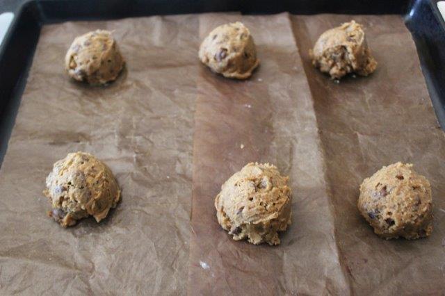 brown butter cookie dough scooped