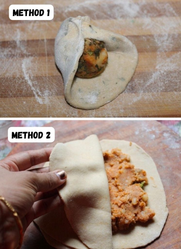 aloo paratha folding technique