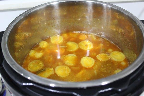 sambar made in instant pot is ready to serve
