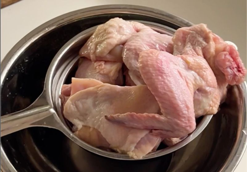 brined chicken rinsed and drained completely