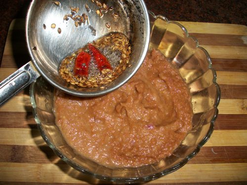 pour tempering over chutney
