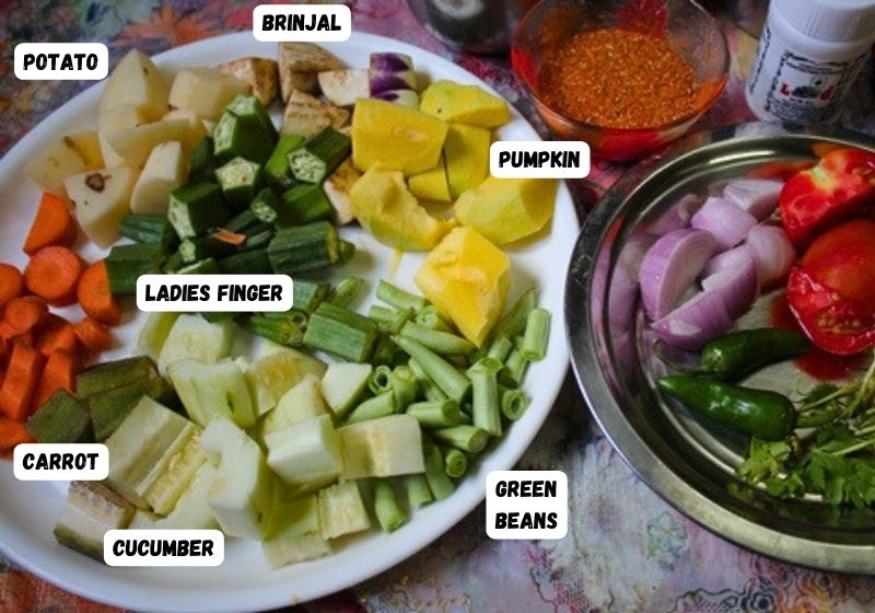 ingredients for making sambar