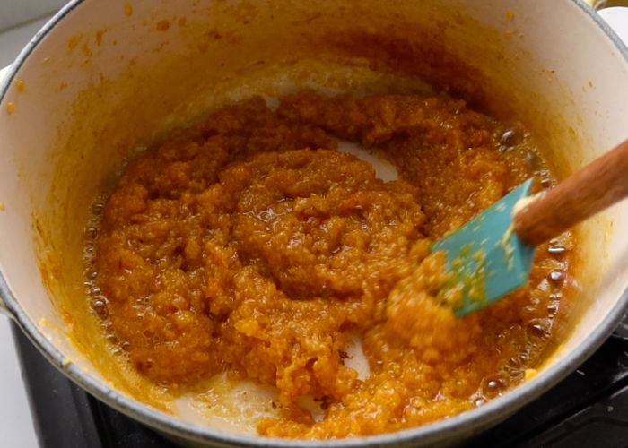 cook halwa till ghee separates