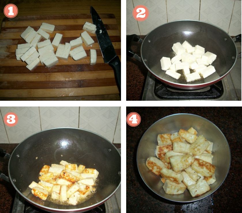 how to fry paneer for gravies