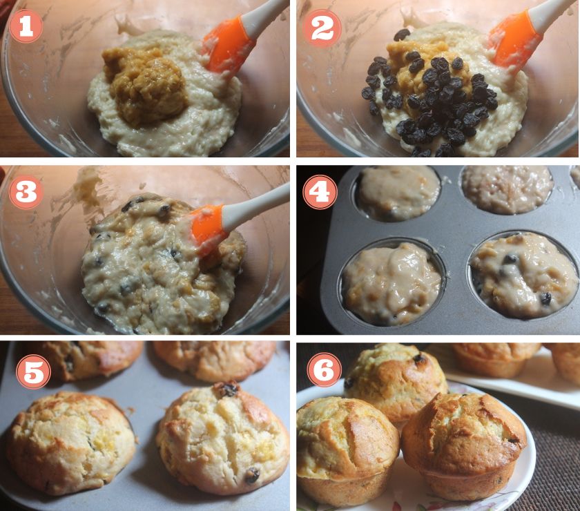 how to make banana raisin muffins