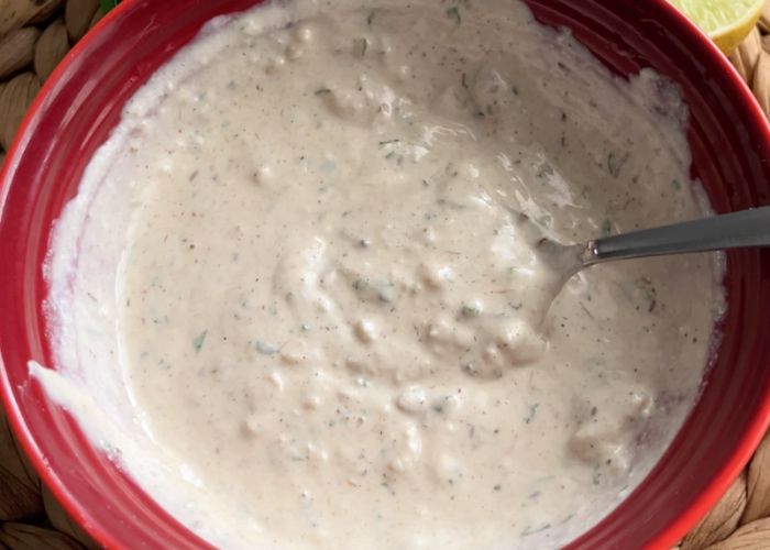 tahini sauce mixed up