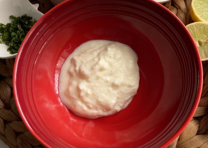 take yogurt in a bowl
