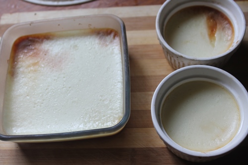 eggless caramel custard chilled in fridge