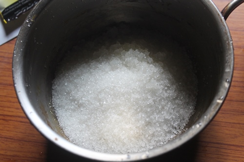 take sugar in sauce pan for making wet caramel