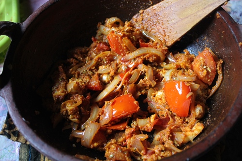 onion coconut mixture roasted for fish curry