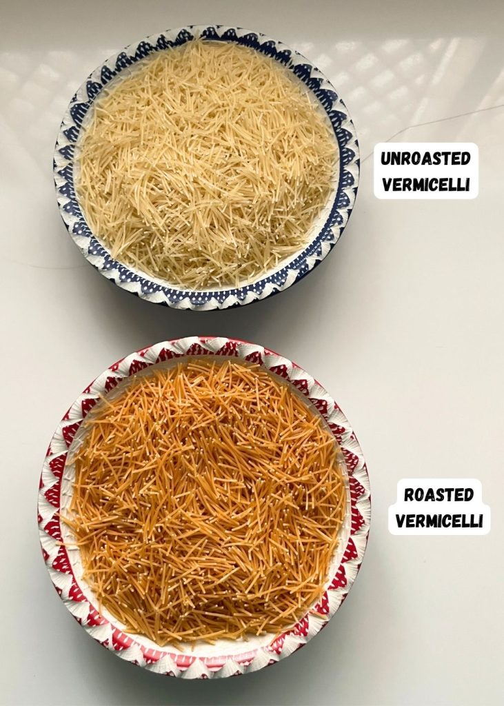 roasted semiya and unroasted semiya for upma