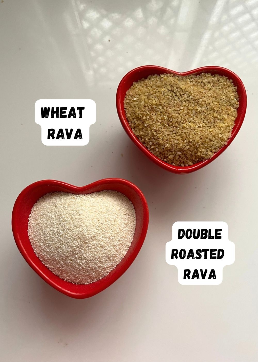 wheat rava and double roasted rava picture