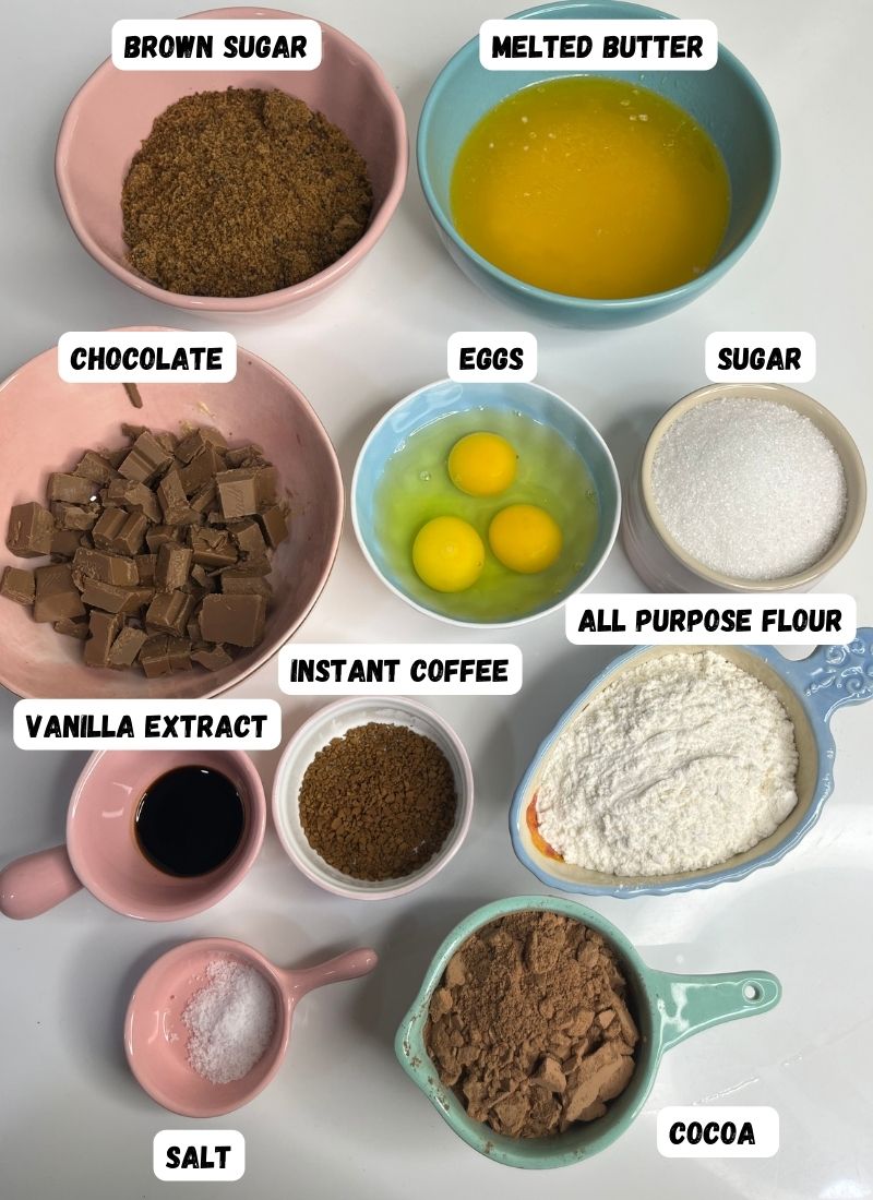 ingredients for making brownies