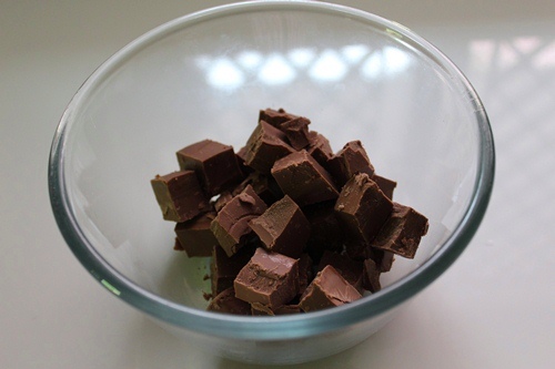 for making chocolate sauce. Take chocolate in a bowl