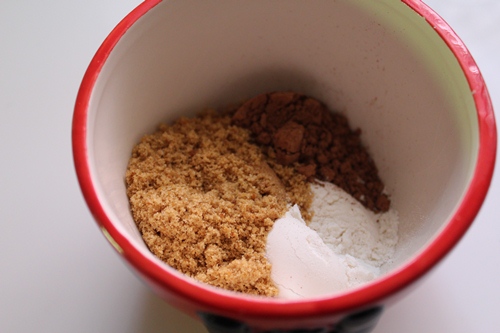 for making brownies. take brownies, plain flour, cocoa powder in a bowl