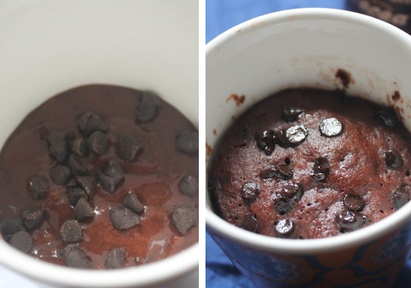 chocolate banana mug cake baked