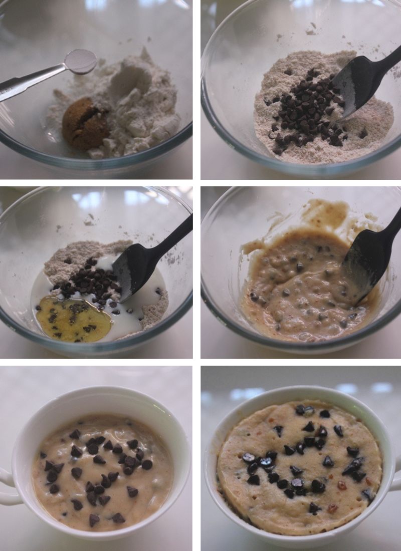 how to make chocolate chip mug cake batter