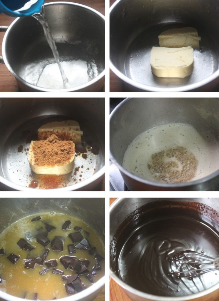 for making frosting. heat water, butter, sugar and chocolate