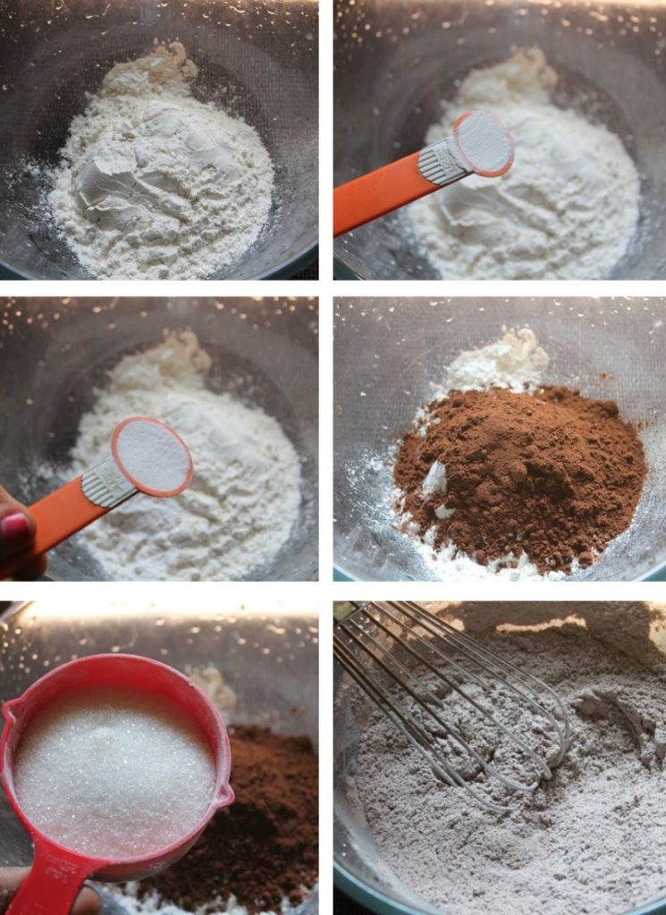 mix dry ingredients for cake