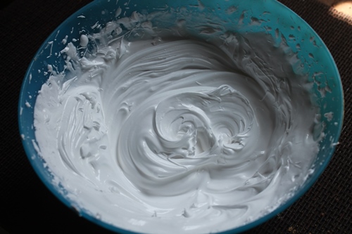 whipped cream in a bowl