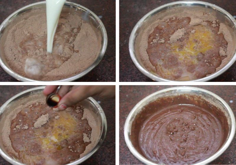 add wet ingredients and mix to a smooth batter