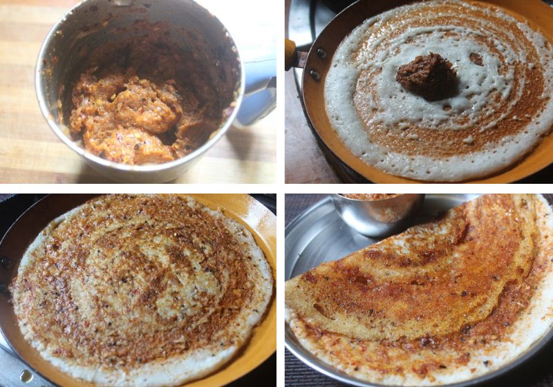 how to make ulli kaaram dosa