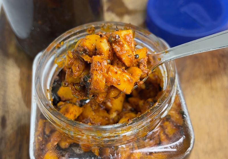 instant mango ginger pickle is ready