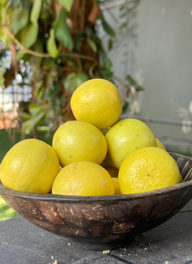 fresh lemons in a bowl
