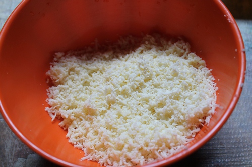 grated cheese in a bowl