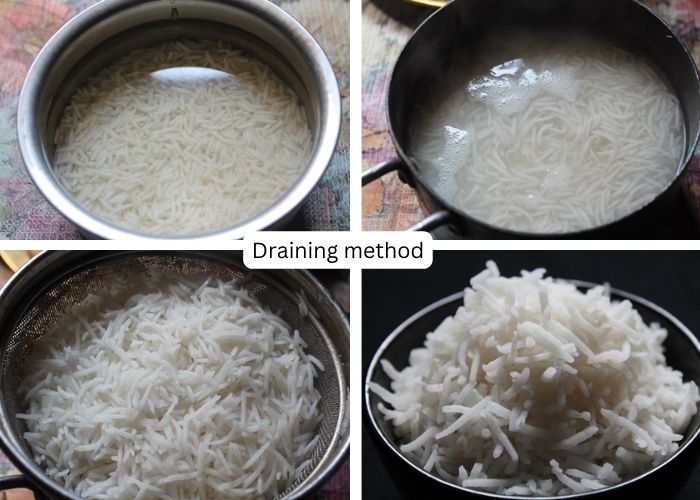cooking rice by draining method