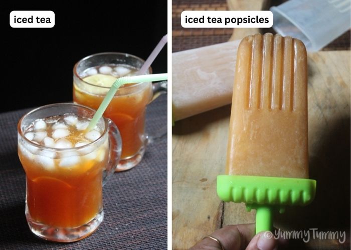 iced tea and iced tea popsicles