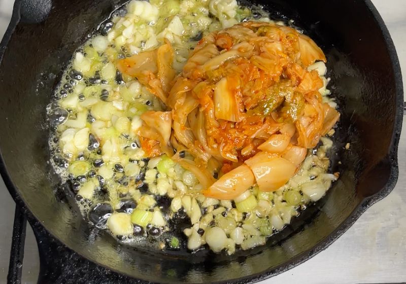 add chopped kimchi