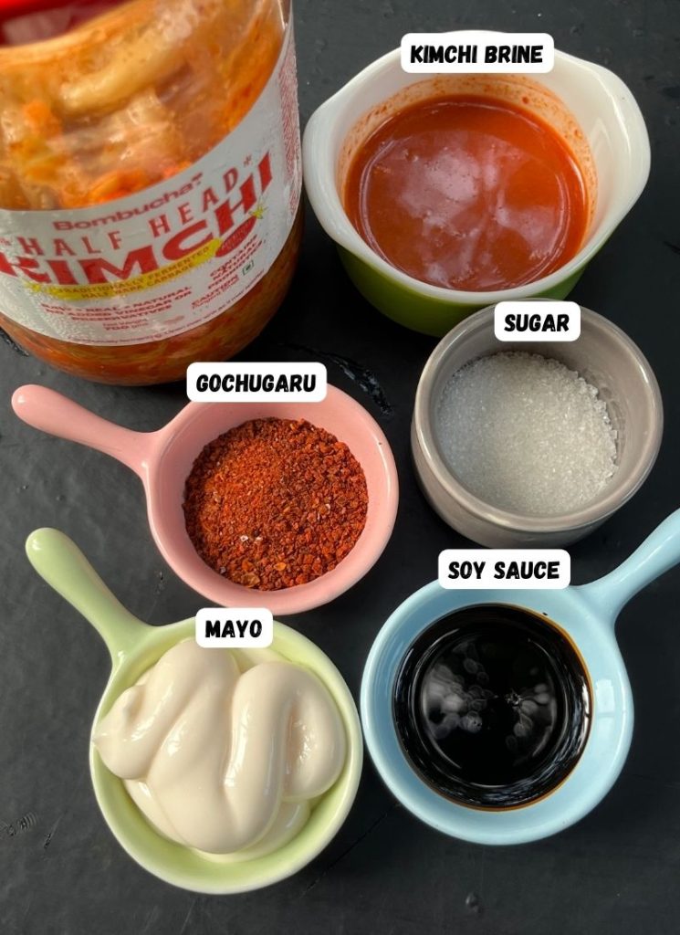 ingredients for kimchi fried rice sauce