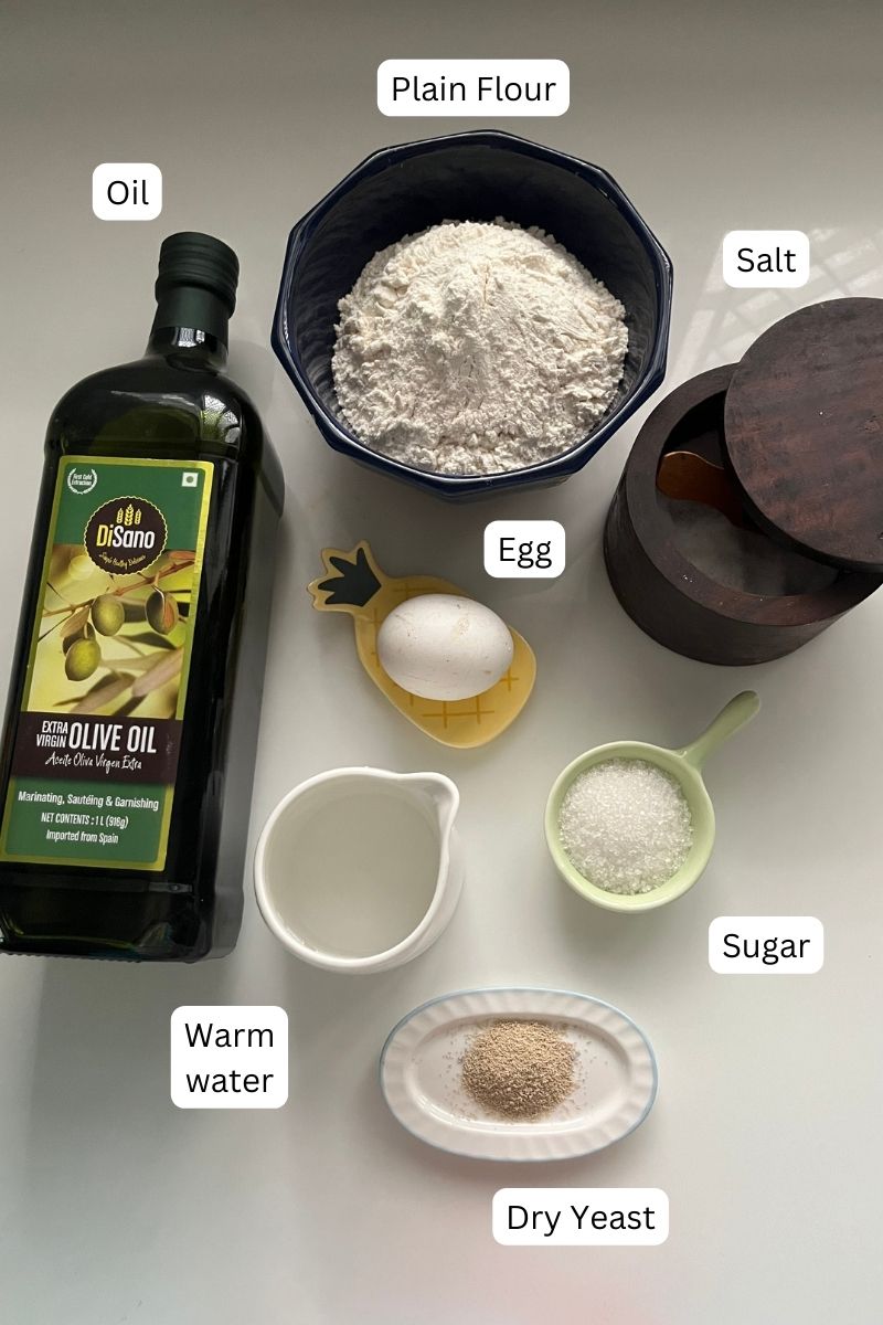 ingredients for making pullman loaf bread